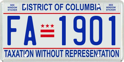 DC license plate FA1901