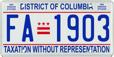 DC license plate FA1903