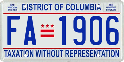 DC license plate FA1906