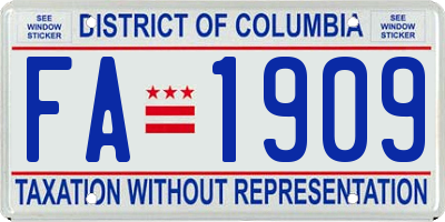 DC license plate FA1909