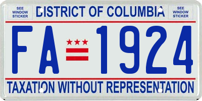 DC license plate FA1924