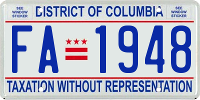 DC license plate FA1948