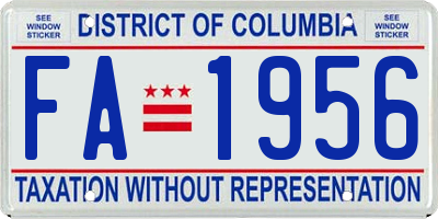 DC license plate FA1956