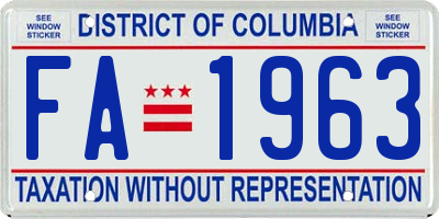 DC license plate FA1963