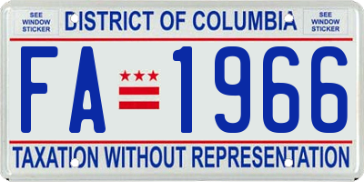 DC license plate FA1966