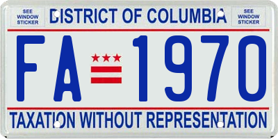 DC license plate FA1970