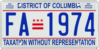 DC license plate FA1974