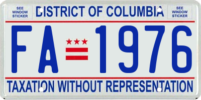 DC license plate FA1976