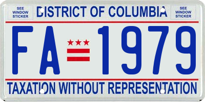 DC license plate FA1979