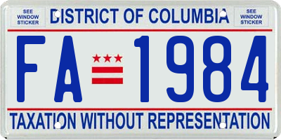 DC license plate FA1984