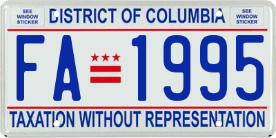 DC license plate FA1995