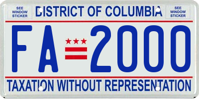 DC license plate FA2000