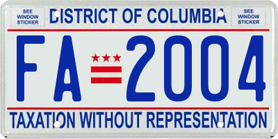 DC license plate FA2004