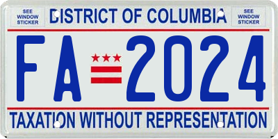 DC license plate FA2024