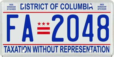 DC license plate FA2048