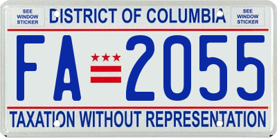 DC license plate FA2055