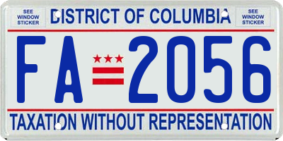 DC license plate FA2056