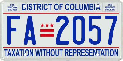 DC license plate FA2057