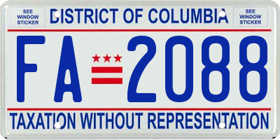 DC license plate FA2088