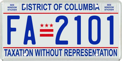 DC license plate FA2101