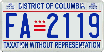 DC license plate FA2119