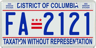 DC license plate FA2121