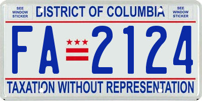 DC license plate FA2124