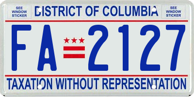 DC license plate FA2127