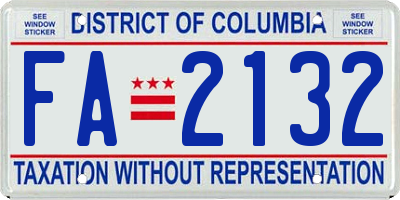 DC license plate FA2132