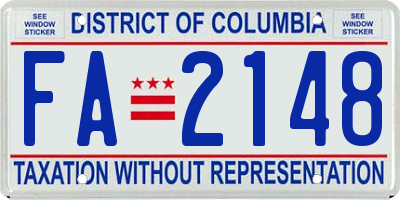 DC license plate FA2148