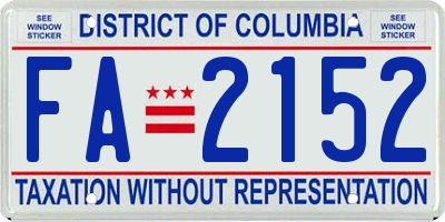 DC license plate FA2152