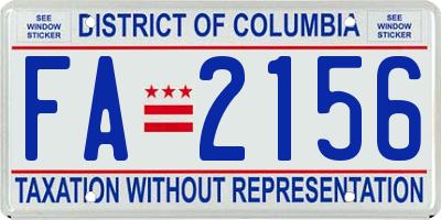 DC license plate FA2156