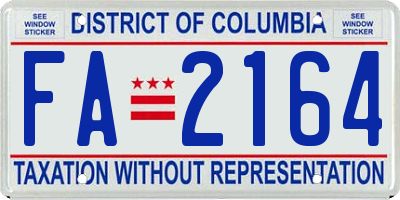 DC license plate FA2164