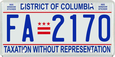 DC license plate FA2170