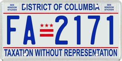 DC license plate FA2171