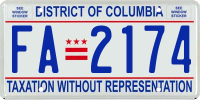 DC license plate FA2174