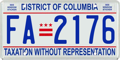 DC license plate FA2176