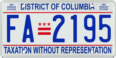 DC license plate FA2195