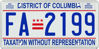 DC license plate FA2199