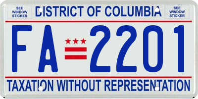 DC license plate FA2201