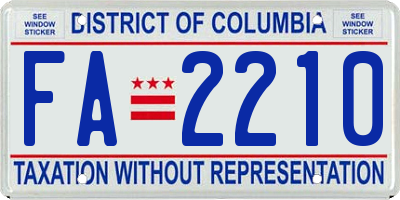 DC license plate FA2210