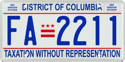 DC license plate FA2211