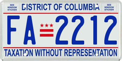 DC license plate FA2212