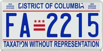 DC license plate FA2215