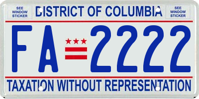 DC license plate FA2222