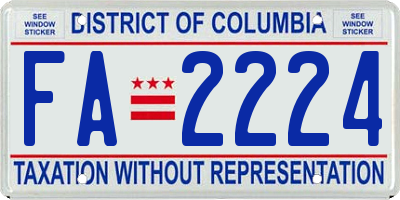 DC license plate FA2224