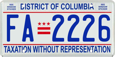 DC license plate FA2226