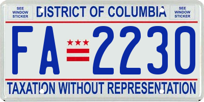 DC license plate FA2230