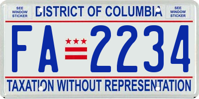 DC license plate FA2234