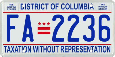 DC license plate FA2236